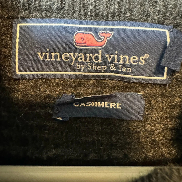 Vineyard Vines‎ Men’s Charcoal Gray Quarter Zip Sweater 100% Cashmere Size XXL - Picture 7 of 7